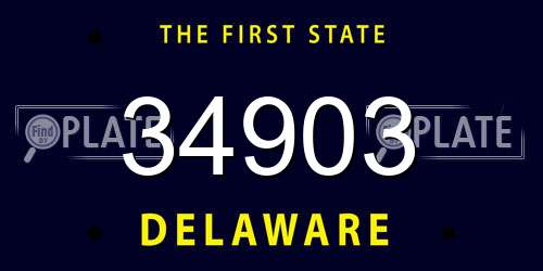 34903 Delaware License Plate