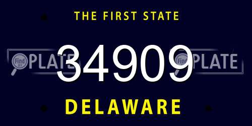 34909 Delaware License Plate