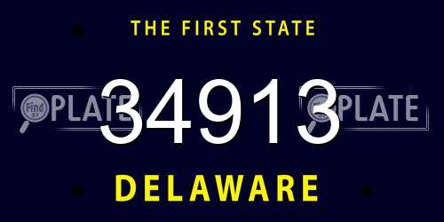 34913 Delaware License Plate