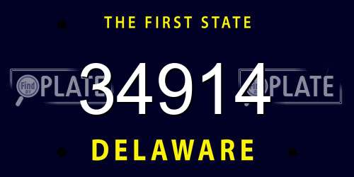 34914 Delaware License Plate