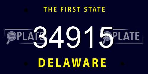 34915 Delaware License Plate