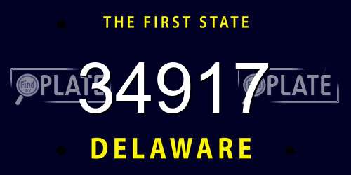 34917 Delaware License Plate