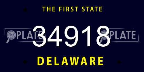34918 Delaware License Plate
