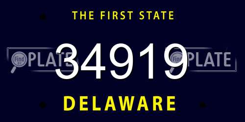 34919 Delaware License Plate