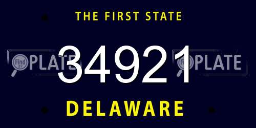 34921 Delaware License Plate