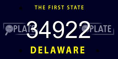 34922 Delaware License Plate