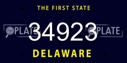 34923 Delaware License Plate