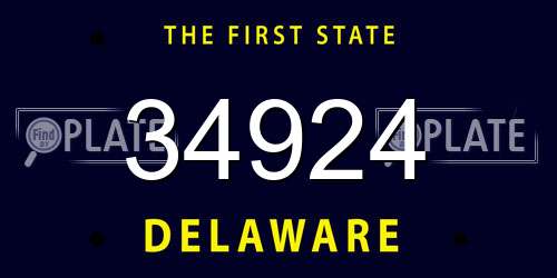 34924 Delaware License Plate