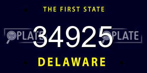 34925 Delaware License Plate