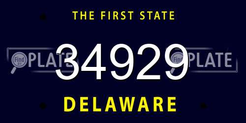 34929 Delaware License Plate