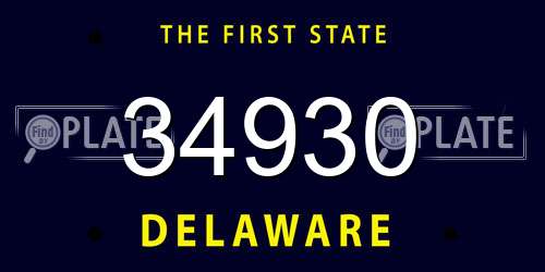 34930 Delaware License Plate