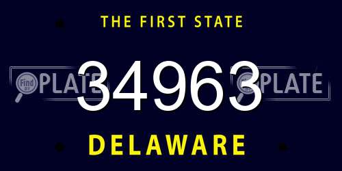 34963 Delaware License Plate