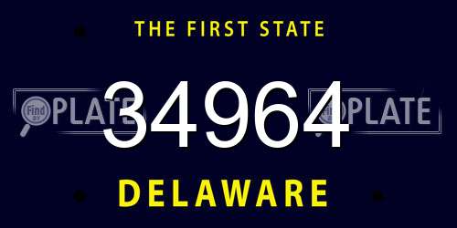 34964 Delaware License Plate