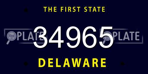 34965 Delaware License Plate