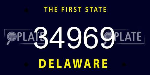 34969 Delaware License Plate