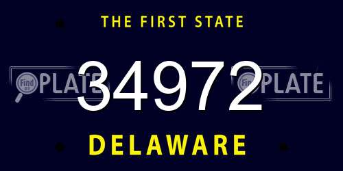 34972 Delaware License Plate