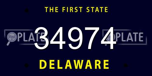 34974 Delaware License Plate