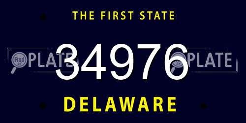 34976 Delaware License Plate