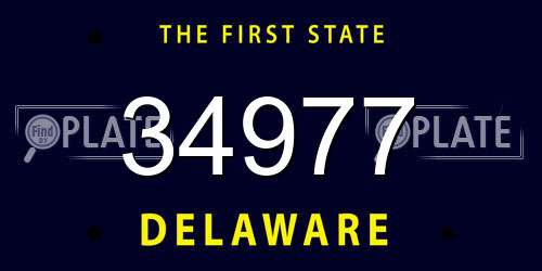 34977 Delaware License Plate