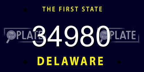 34980 Delaware License Plate