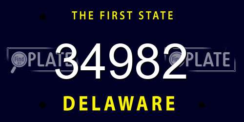 34982 Delaware License Plate