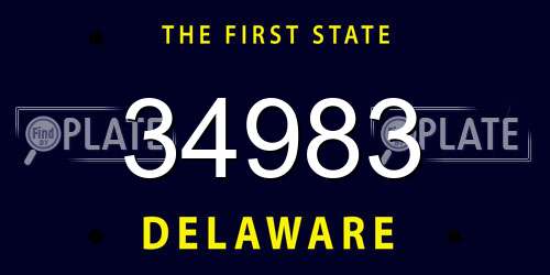 34983 Delaware License Plate