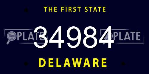 34984 Delaware License Plate