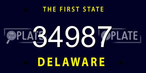 34987 Delaware License Plate