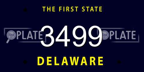 3499 Delaware License Plate