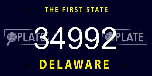 34992 Delaware License Plate