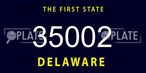 35002 Delaware License Plate