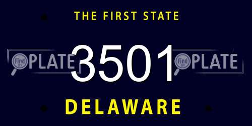 3501 Delaware License Plate