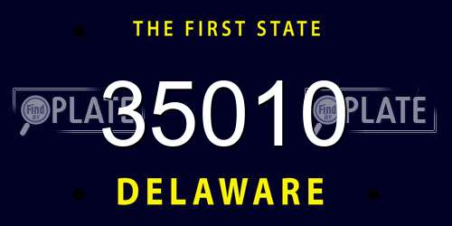 35010 Delaware License Plate