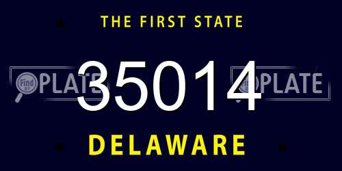 35014 Delaware License Plate