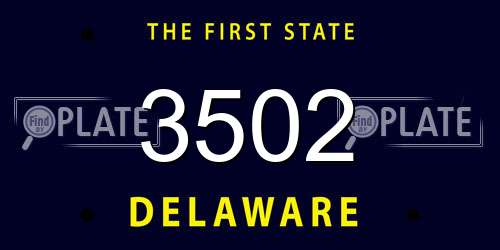 3502 Delaware License Plate