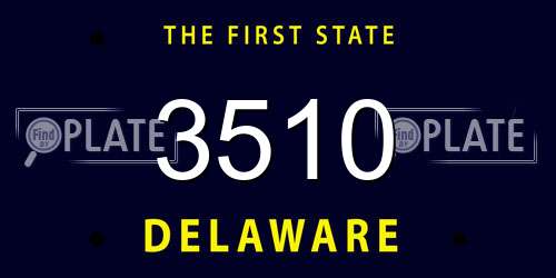 3510 Delaware License Plate