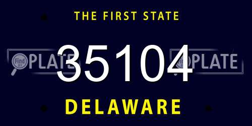 35104 Delaware License Plate
