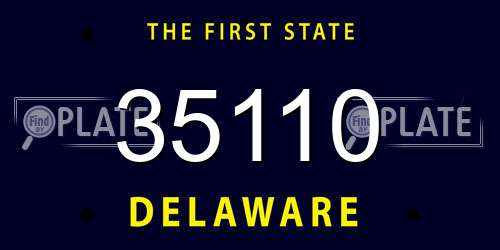 35110 Delaware License Plate