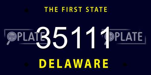 35111 Delaware License Plate