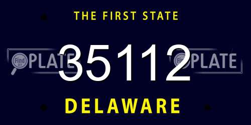 35112 Delaware License Plate