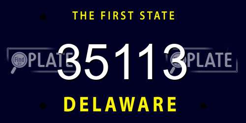 35113 Delaware License Plate