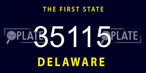 35115 Delaware License Plate