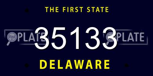 35133 Delaware License Plate