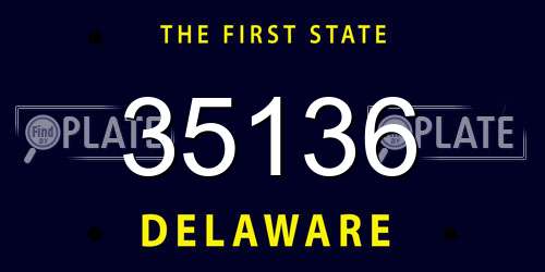 35136 Delaware License Plate