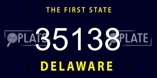 35138 Delaware License Plate