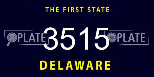 3515 Delaware License Plate