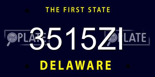 3515ZI Delaware License Plate