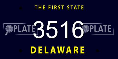3516 Delaware License Plate