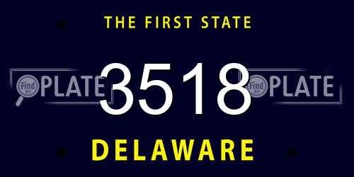 3518 Delaware License Plate