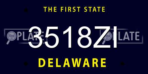 3518ZI Delaware License Plate